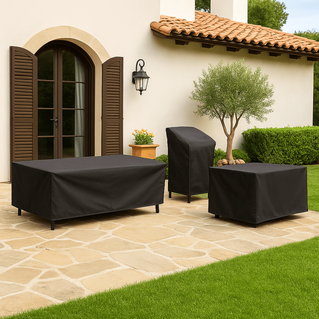 Housse de protection imperméable pour mobilier de jardin, terrasse et patio – Protection toutes saisons en polyester ultra-résistant pour canapés, tables et chaises