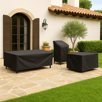 Housse de protection imperméable pour mobilier de jardin, terrasse et patio – Protection toutes saisons en polyester ultra-résistant pour canapés, tables et chaises