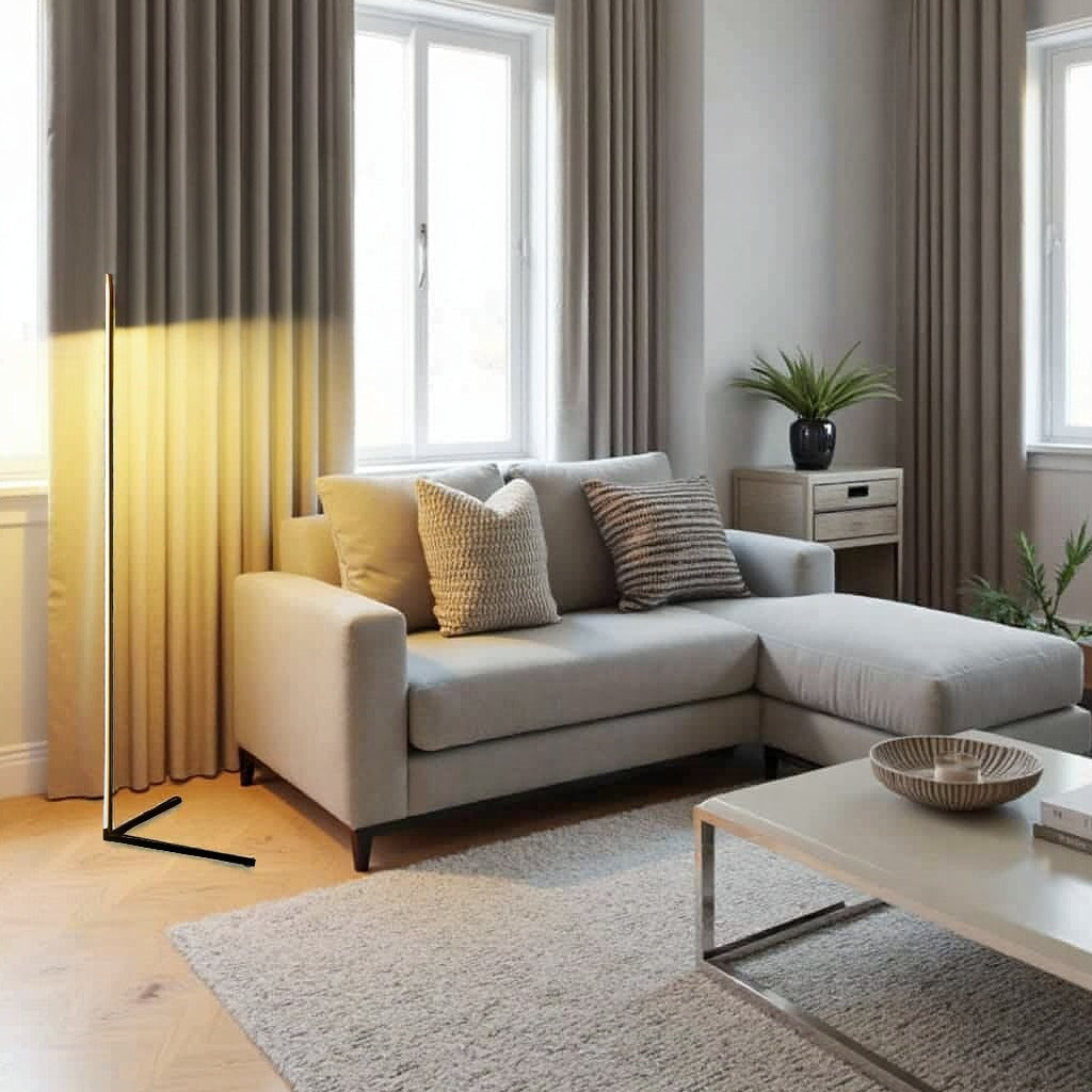 Modern RGB LED Floor Lamp with Remote | Adjustable Warm White & Color Changing Standing Light for Living Room Corner & Home Ambiance | 24W
