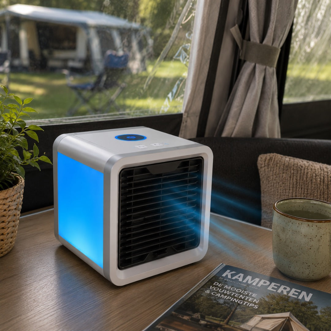 Personal Evaporative Air Cooler with Humidifier & Color LED Light – USB Desktop Cooling Fan for Home & Office