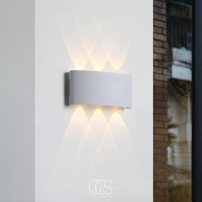 Dual-Beam Outdoor Wall Light – Sandblasted Aluminum – IP65 Weatherproof for Porch, Patio & Garden