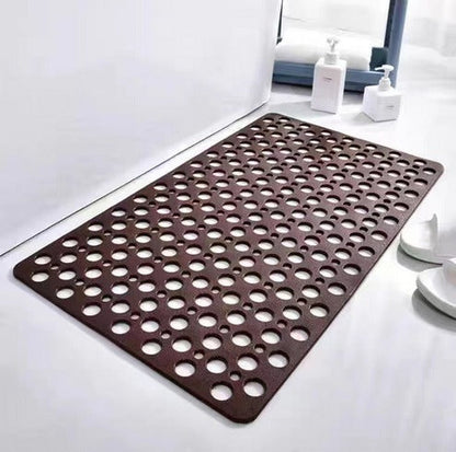 Anti-Slip Bathroom Mat with Drain Holes and Suction Cups for Shower Floor, Tub, Wet Surfaces | Quick Dry, Mildew Resistant TPE Safety