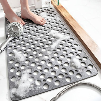Non-Slip Textured Bath Mat with Suction Cups for Shower and Tub Safety Gray Blue White Pink Green Yellow Available