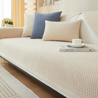 Chenille Furniture Protector with Textured Wheat Pattern – Scratch-Resistant Slip-Free Throws for Sofas, Chairs & Sectionals