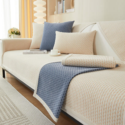 Chenille Furniture Protector with Textured Wheat Pattern – Scratch-Resistant Slip-Free Throws for Sofas, Chairs & Sectionals