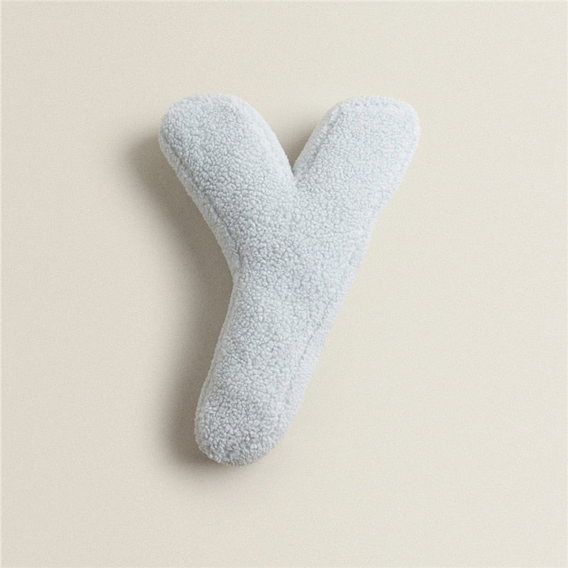 Whimsical Alphabet Letter Fleece Pillows – Soft Cotton Fleece with Polyester Fill