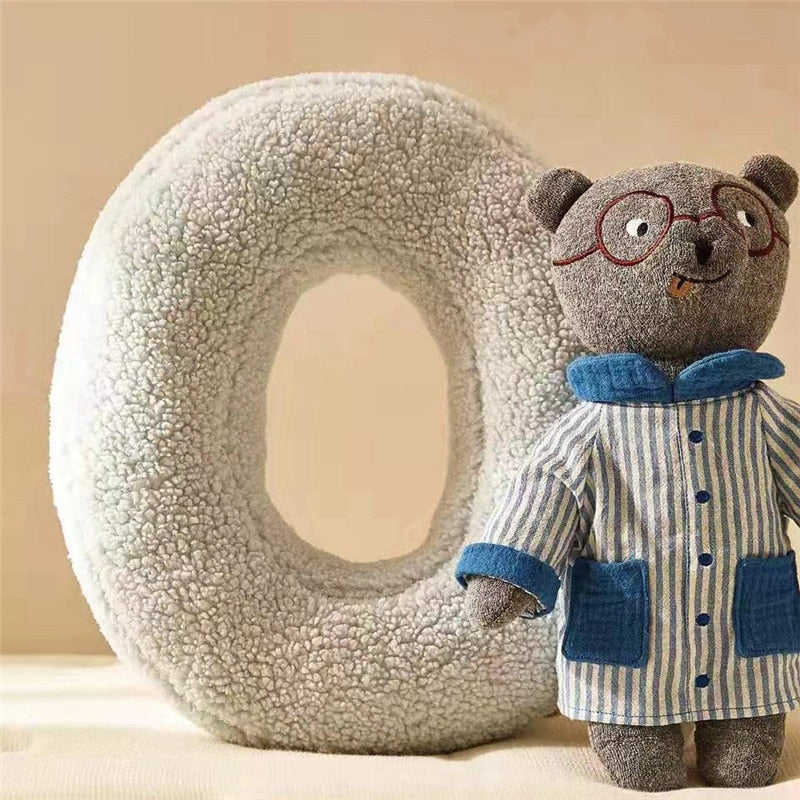 Whimsical Alphabet Letter Fleece Pillows – Soft Cotton Fleece with Polyester Fill