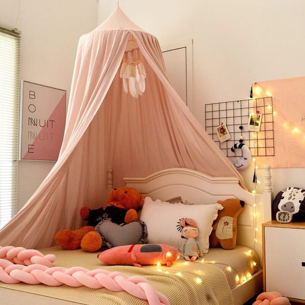Baldaquin féerique | Décoration de chambre d'enfant en tissu doux et installation facile | Un refuge douillet pour les jeux imaginatifs