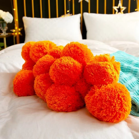 Couverture jeté Whimsy - Microfibre douce, motif à pompons tricotés