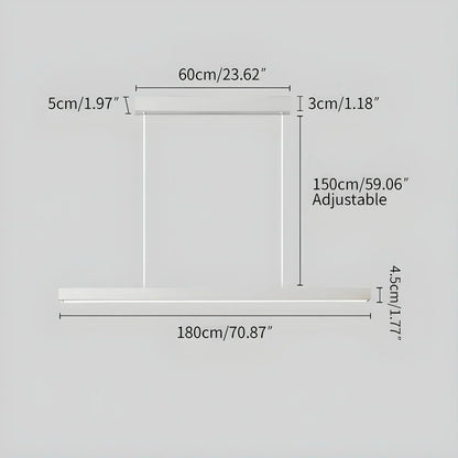Linear LED Ceiling Fixture Black Aluminum Hanging Light for Dining Room Kitchen Island Office Desk Modern Minimalist Suspended Lamp Adjustab