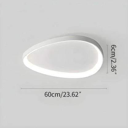 Plafonnier LED encastré ovale en métal de 17 po avec température de couleur réglable et intensité variable pour chambres, entrées et maisons contemporaines