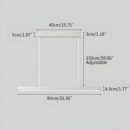 Linear LED Ceiling Fixture Black Aluminum Hanging Light for Dining Room Kitchen Island Office Desk Modern Minimalist Suspended Lamp Adjustab