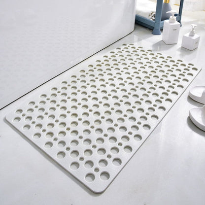 Anti-Slip Bathroom Mat with Drain Holes and Suction Cups for Shower Floor, Tub, Wet Surfaces | Quick Dry, Mildew Resistant TPE Safety