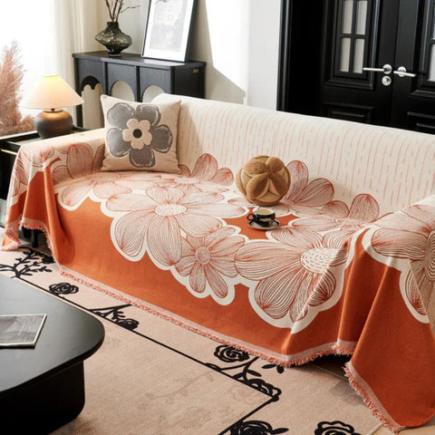 Wanderlust Sofa Cover - Soft Chenille, Retro Floral