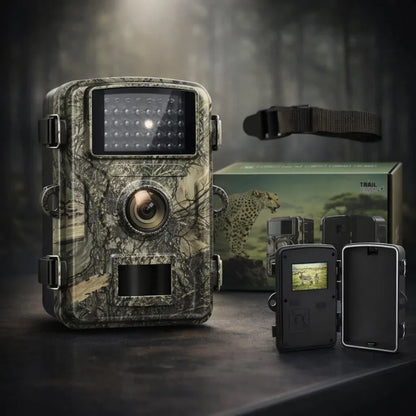 Motion-Activated Trail Camera with Night Vision for Outdoor Wildlife Monitoring & Security | Weatherproof Infrared Game Cam for Deer Hunting