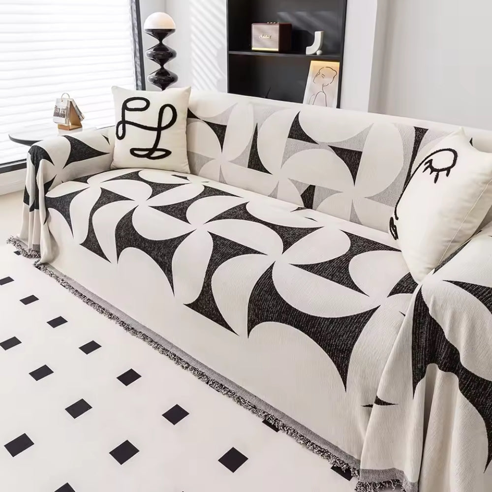 Windsor Sofa Cover - Chenille, Irregular Windmill Design
