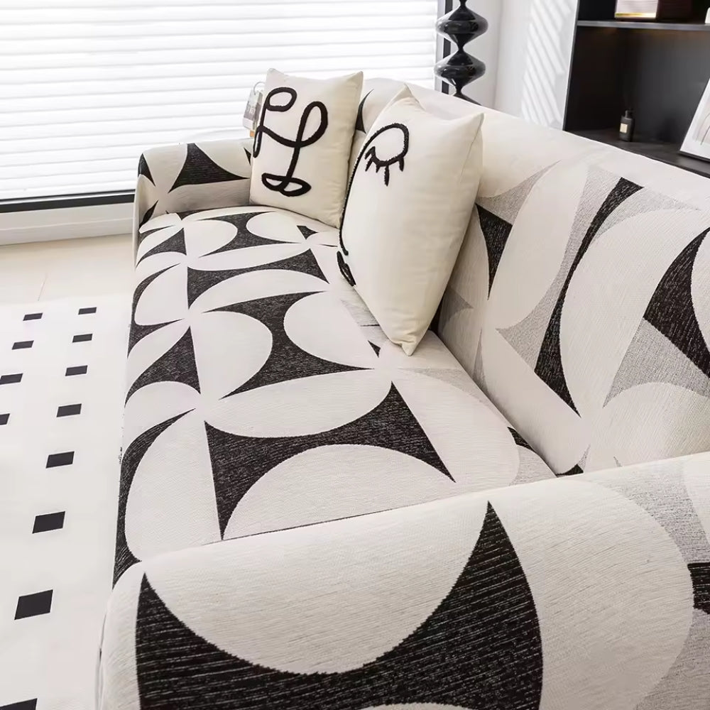 Windsor Sofa Cover - Chenille, Irregular Windmill Design