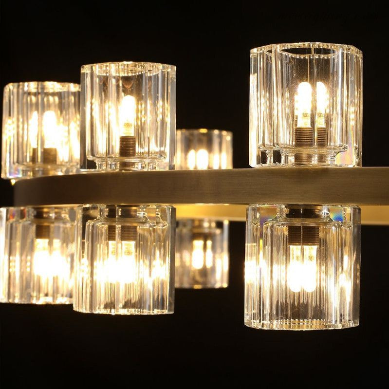 Two-Tier Crystal Chandelier 60 Inch Round Statement Lighting 108 Bulbs for Dining Room Living Room Bedroom Hotel Restaurant Grand Entryway