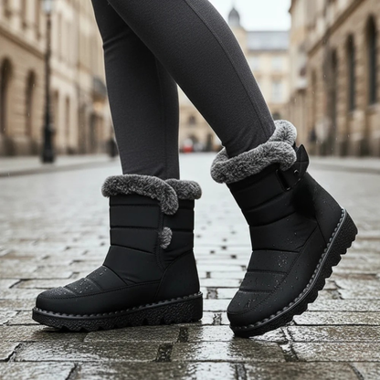 Bottes de neige isolées pour femmes, imperméables avec doublure en peluche et semelle antidérapante pour la marche en hiver, les trajets quotidiens et le temps froid
