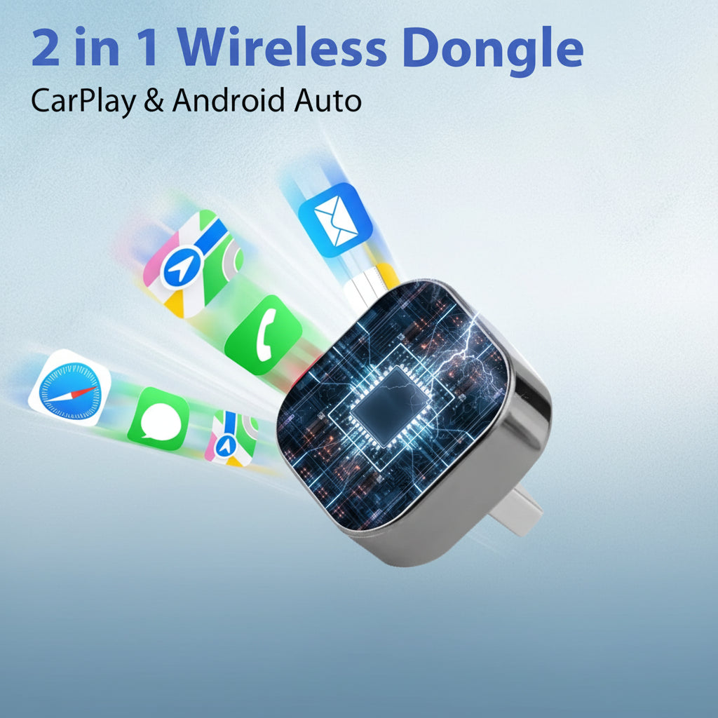 Wireless CarPlay & Android Auto Adapter | Plug & Play Design for Effortless Driving