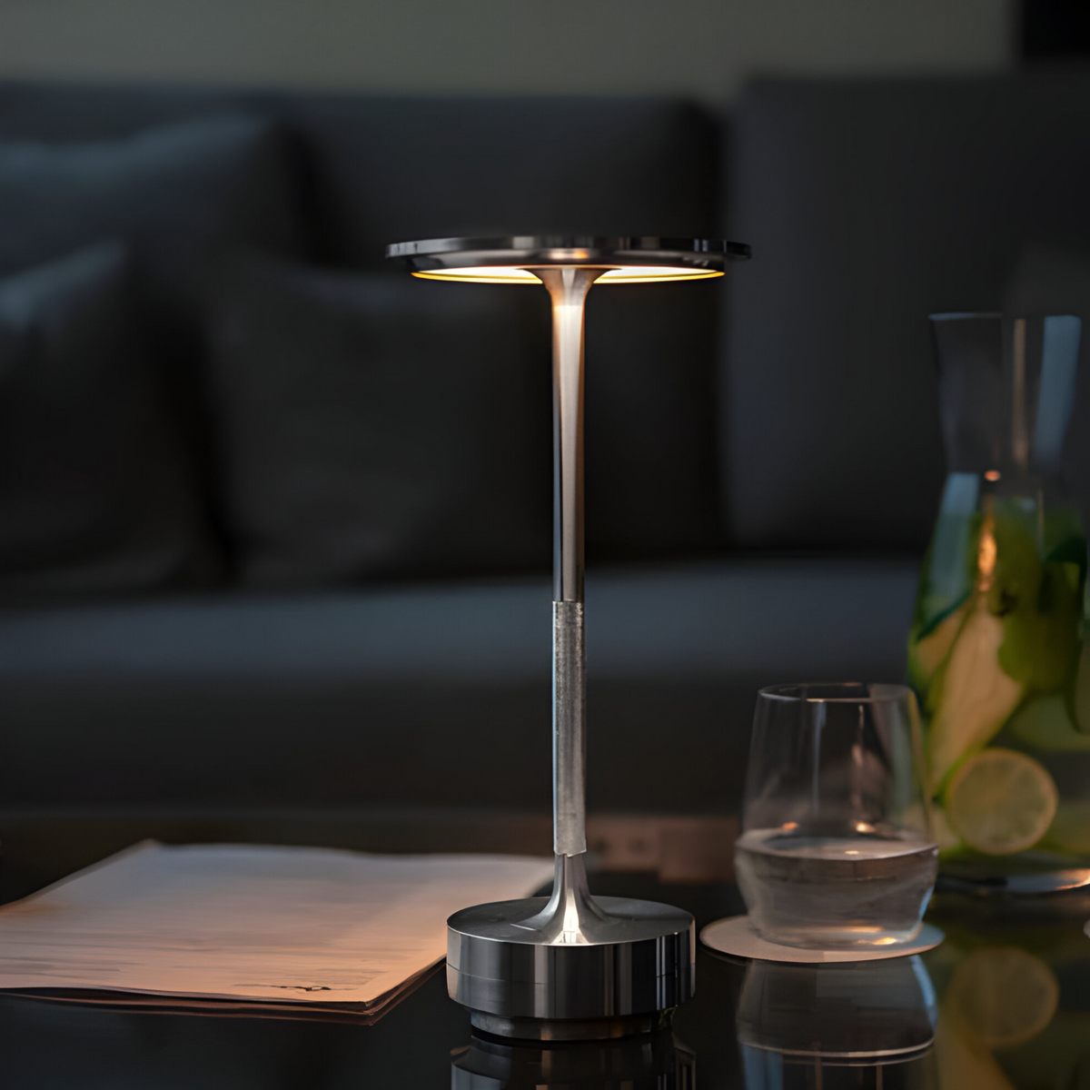 Wireless Dimmable Touch Control Table Lamp – Elegant LED Cordless Bedside Lamp for Modern Spaces