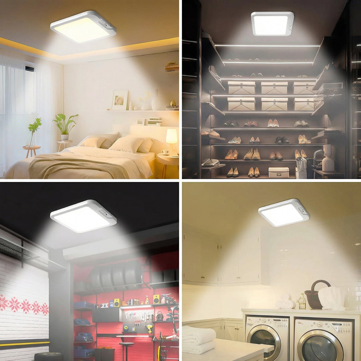 Wireless Motion Sensor Ceiling Light with 3 Color Modes | Battery Operated for Convenient Indoor Illumination