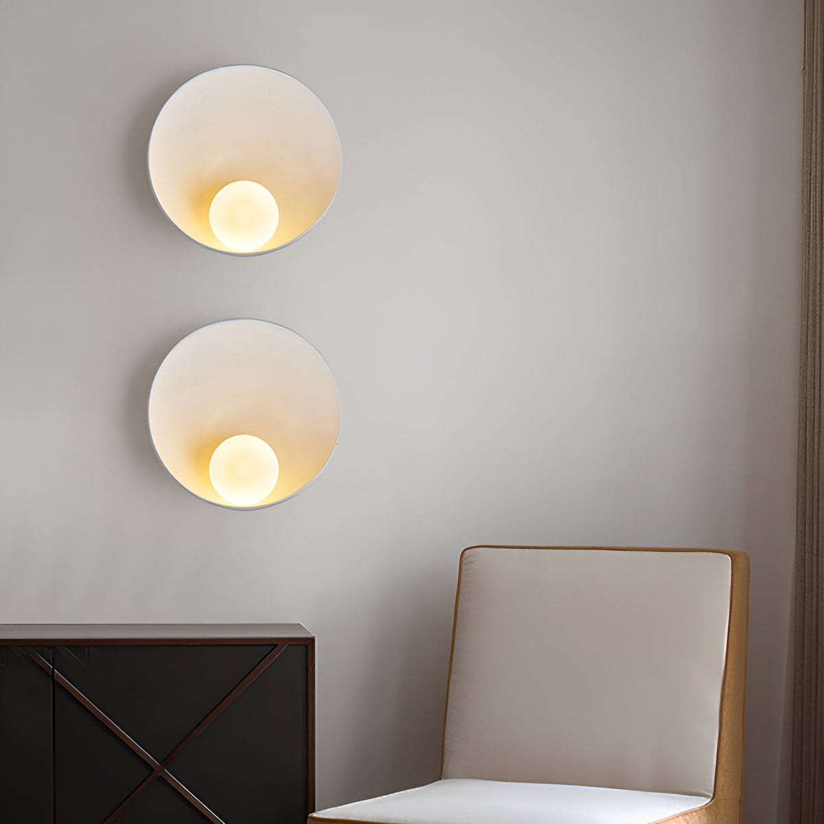 Frosted Glass Wall Sconce with Wood Base for Soft Ambient Lighting | Minimalist Modern Scandinavian Japanese Style for Bedroom Living Room