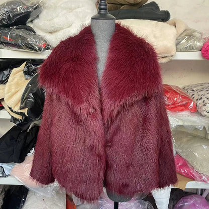 Veste courte en fausse fourrure pour femme – Manteau d'hiver chic pour un style décontracté ou semi-habillé