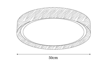 LED Flush Mount Ceiling Fixture 20 in Walnut Finish for Bedroom Living Room Kitchen Low Profile Integrated Light Acrylic Diffuser Modern Min