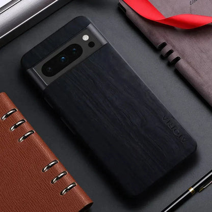 Wood Grain Phone Case for Google Pixel – Slim Protective Cover with Anti-Fingerprint Finish & Raised Edges – Fits Pixel 7A through 11 Pro