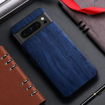 Wood Grain Phone Case for Google Pixel – Slim Protective Cover with Anti-Fingerprint Finish & Raised Edges – Fits Pixel 7A through 11 Pro