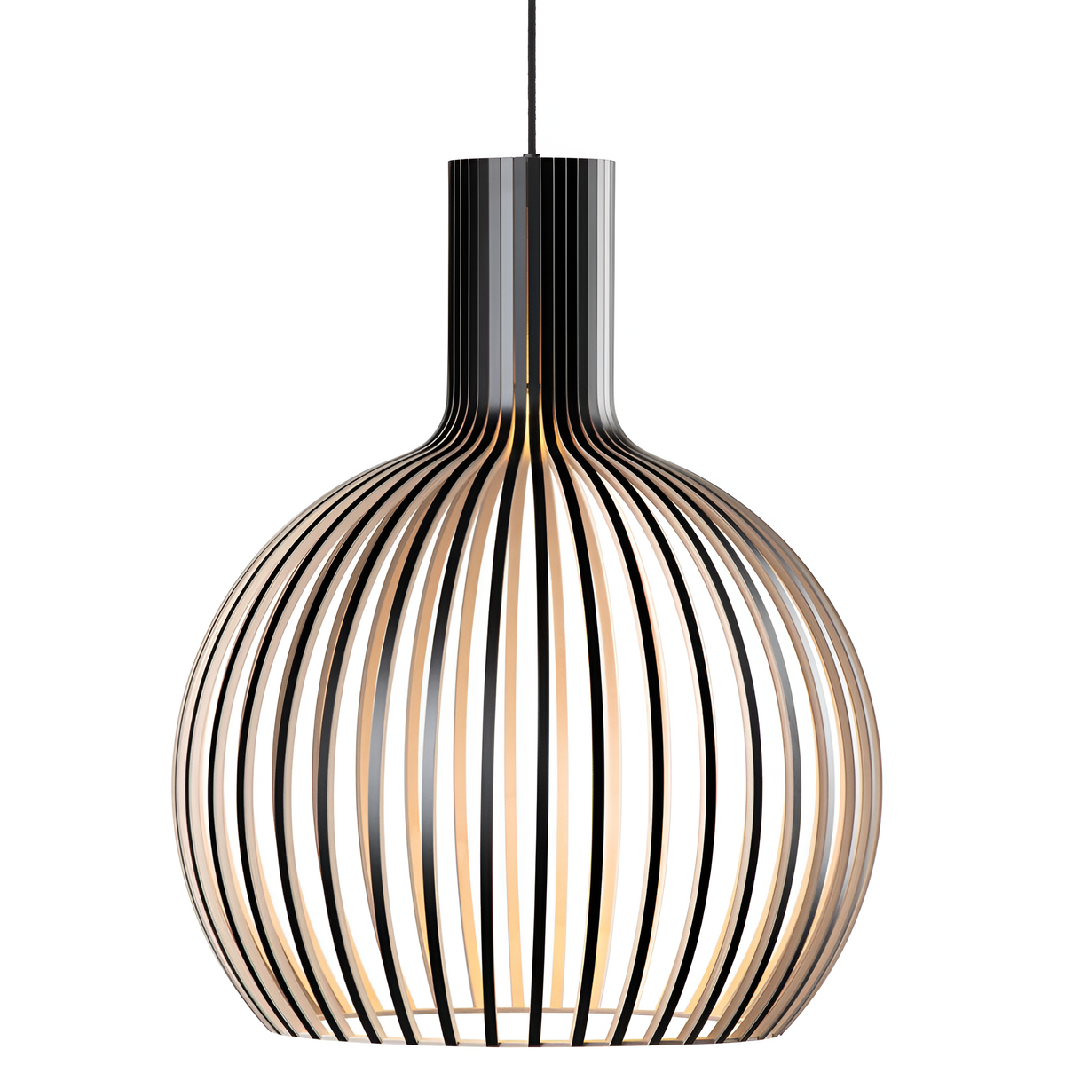 Slatted Wooden Drum Pendant Light E27 Socket Natural Finish Cage Ceiling Fixture for Kitchen Island Entryway Bedroom Farmhouse Modern Rustic