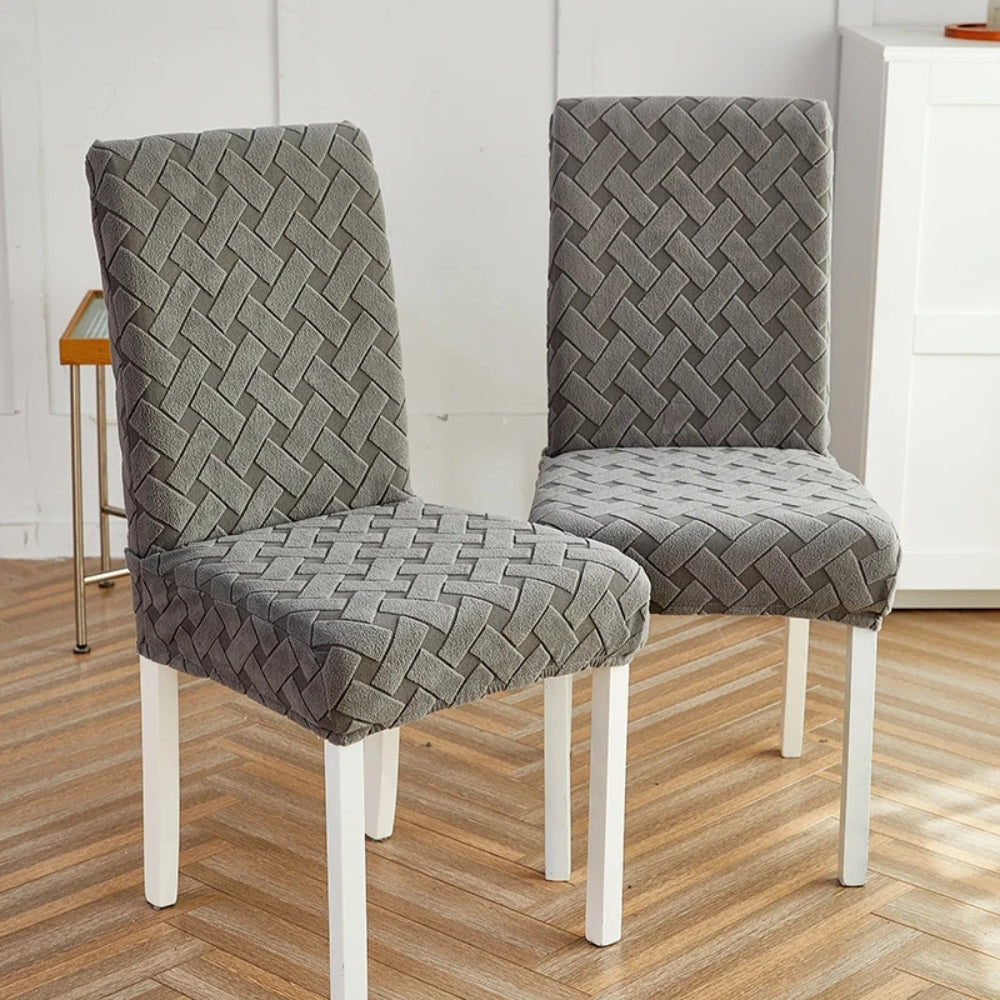 Woven Guard Dining Chair Covers - Stretchable Jacquard, Easy Care