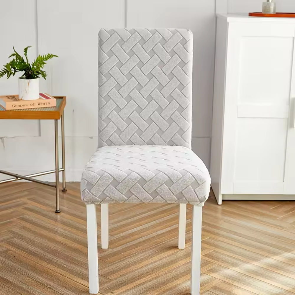 Woven Guard Dining Chair Covers - Stretchable Jacquard, Easy Care