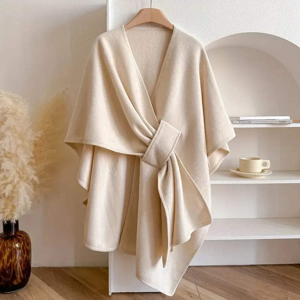 Wynter Poncho Coat - Polyester-Wool Blend, One Size