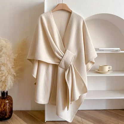 Wynter Poncho Coat - Polyester-Wool Blend, One Size