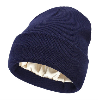 Silk-Lined Winter Beanie for Women – Protects Hair from Frizz, Static & Cold – Soft Wool Hat with Smooth Interior Lining for Everyday Wear