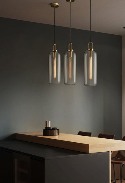 Glass Globe Hanging Light Fixture with Adjustable Cord for Dining Room Kitchen Island Bedroom Modern Minimalist Ceiling Pendant Lamp
