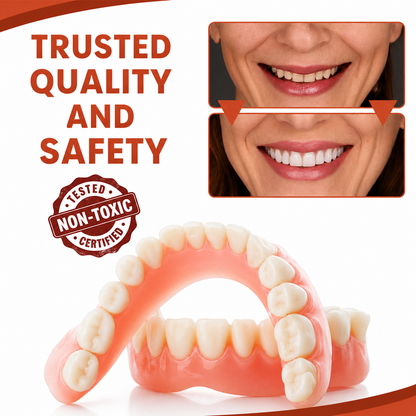 Soft Silicone Denture Cushion Liner for Comfortable Fit Without Pain or Slipping | Easy Home Application | Upper & Lower Arch Support