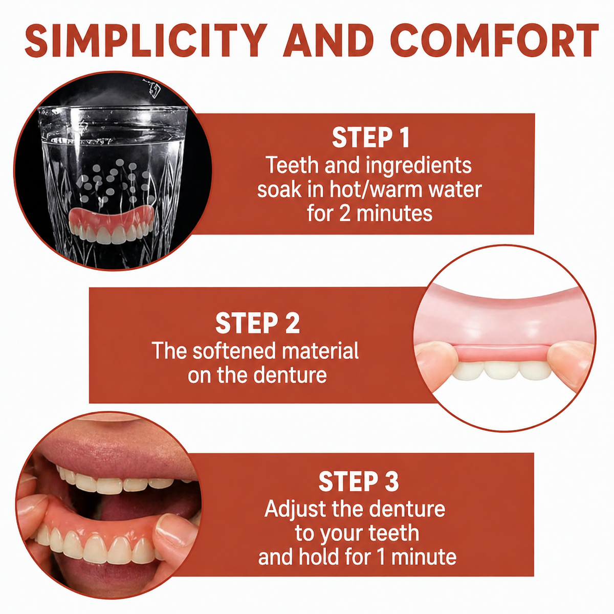 Denture Cushion Pads | Soft Silicone Liners for Upper & Lower Dentures | Custom-Fit Grip Comfort Kit