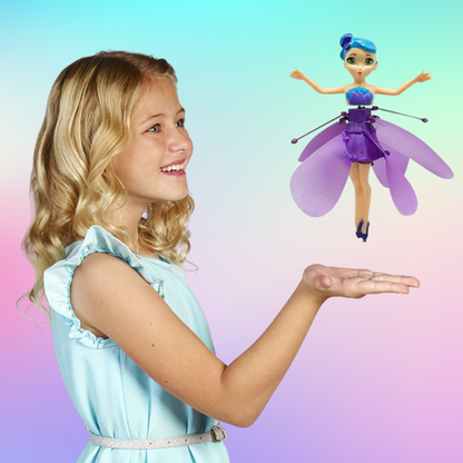 Flying Fairy Toy with Hand Motion Sensor & LED Lights for Kids Bedroom Play Indoor Rechargeable Hovering Doll Gift for Girls Age 5+