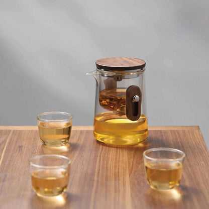Portable Glass Tea Infuser Set with Case 11 fl oz Borosilicate Teapot Cups for Camping Hiking Travel Office Loose Leaf Brewing Kit