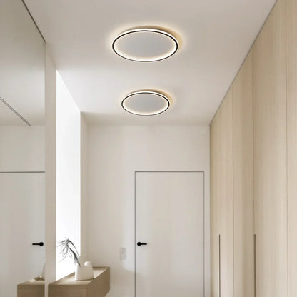 Round LED Flush Mount Ceiling Light 12in 16in 20in Metal Fixture Dimmable Color Temperature Living Room Bedroom Office Hallway
