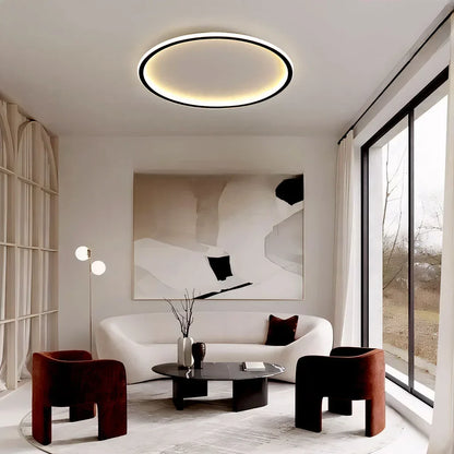 Round LED Flush Mount Ceiling Light 12in 16in 20in Metal Fixture Dimmable Color Temperature Living Room Bedroom Office Hallway