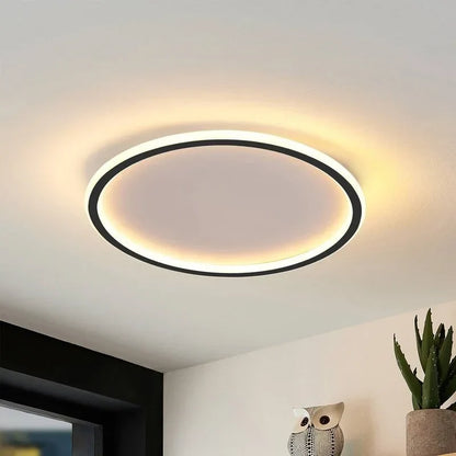 Round LED Flush Mount Ceiling Light 12in 16in 20in Metal Fixture Dimmable Color Temperature Living Room Bedroom Office Hallway