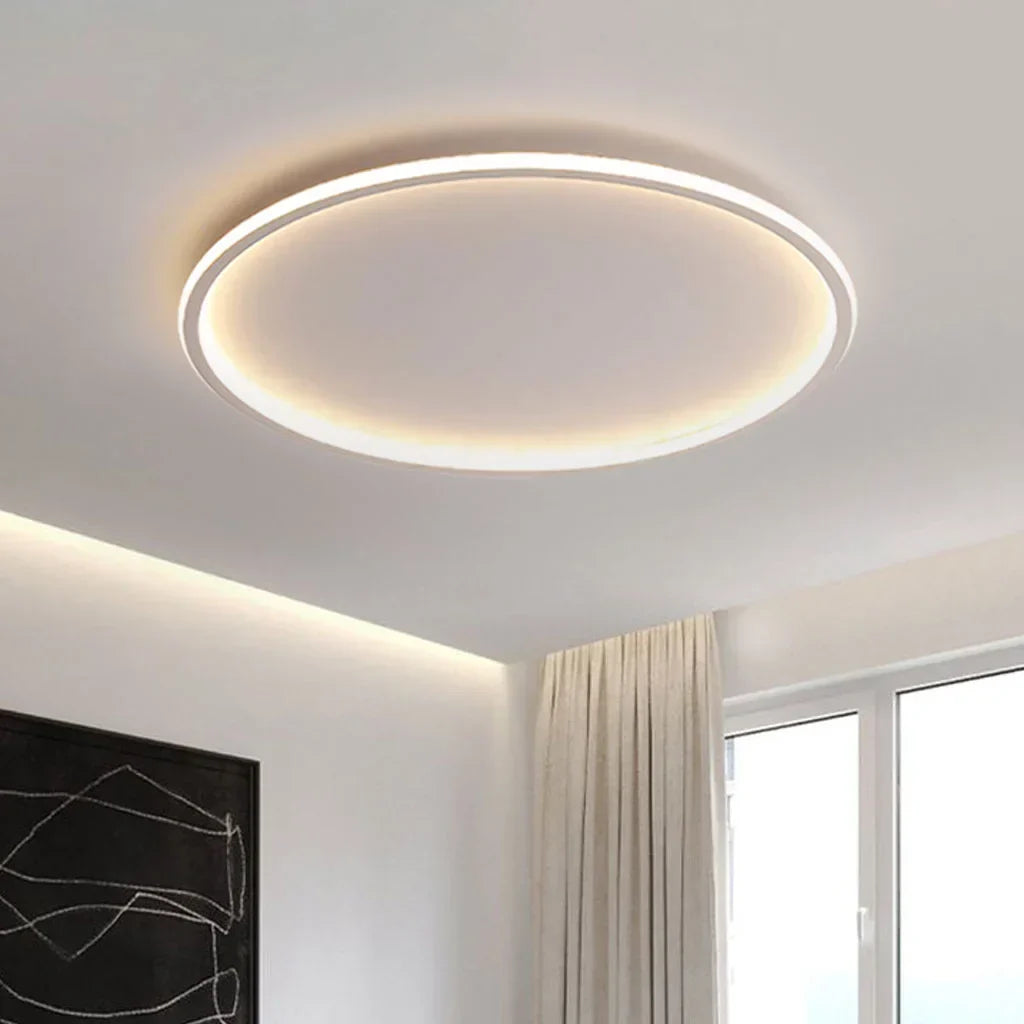 Round LED Flush Mount Ceiling Light 12in 16in 20in Metal Fixture Dimmable Color Temperature Living Room Bedroom Office Hallway