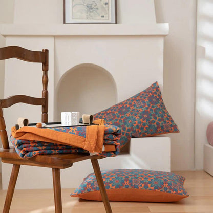 Couverture en coton Cielo - Coton biologique, design coloré à six épaisseurs