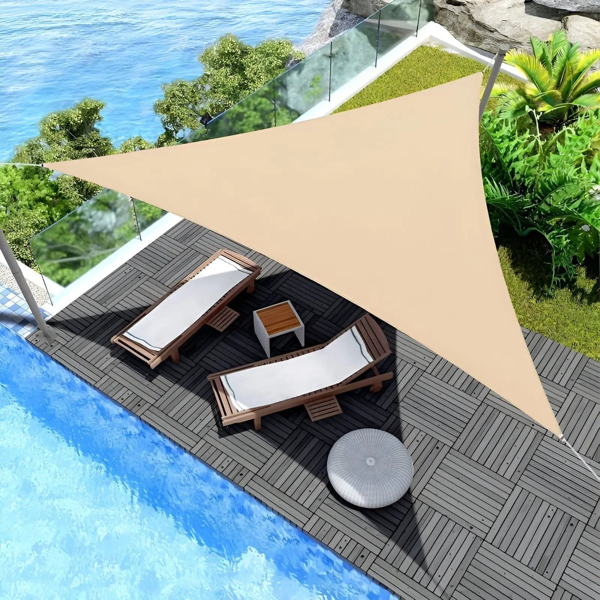 Waterproof Triangle Shade Sail with UV Protection for Patio, Yard & Pool | Durable Outdoor Canopy Sun Blocker