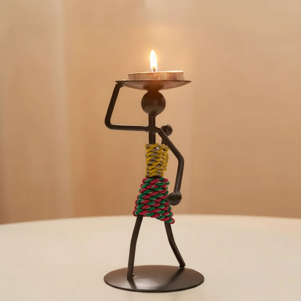 LUMIVIBE – Abstract Metal Candle Holder Sculpture