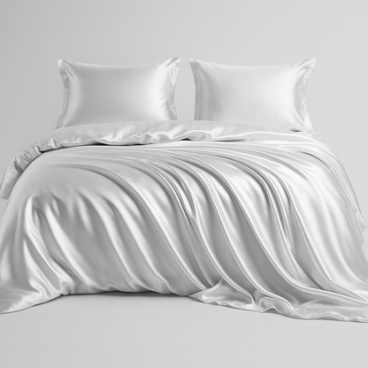 Ortekor Opulent Collection | Silk Satin Bedding Set with Temperature Control | Hypoallergenic Comfort for Year-Round Relaxation